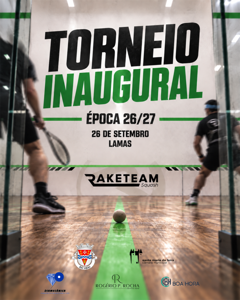 Cartaz do Torneio Inaugural RAKETEAM da época 2026/2027, a 26 de setembro em Lamas